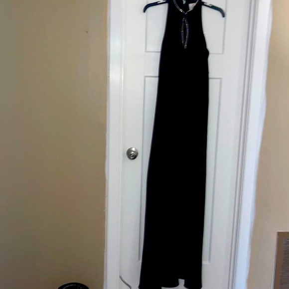 Julie Brown nyc dress maxi black evening rhinestones women’s 6 - Picture 2 of 6